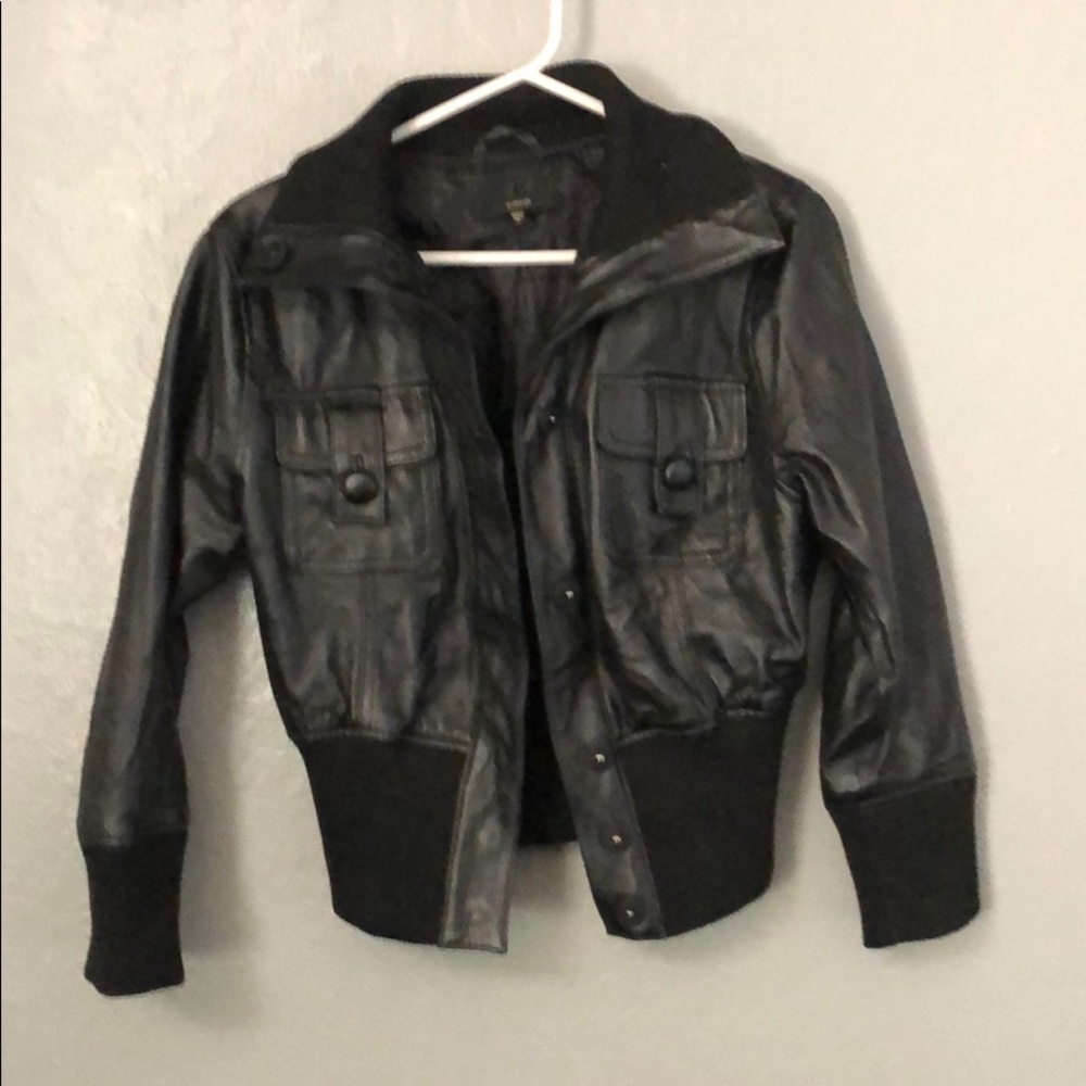 Zuhhah Black Leather Jacket Size Medium
